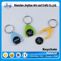 Wholesale cheap plastic customised trolley token coin keychain with logo